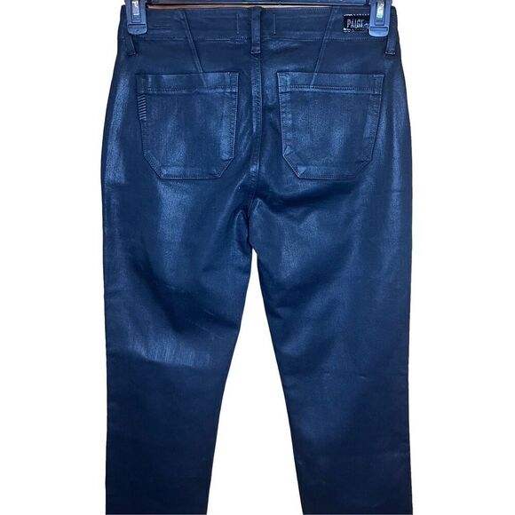 Paige Mayslie Straight Ankle in Black Fog Luxe Coating NWOT Size 32 - Picture 8 of 11